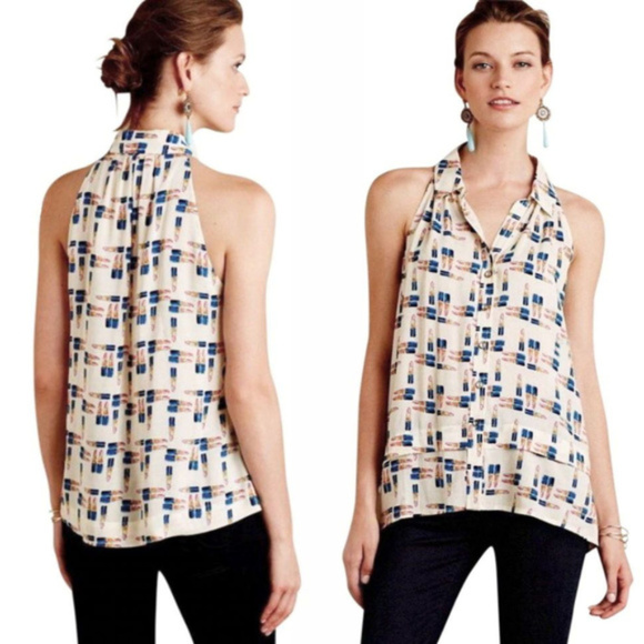 Anthropologie Tops - Anthropologie Tesni Lipstick Swing top by Maeve